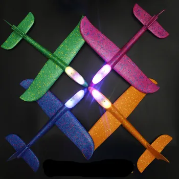 

Novelty and interesting LED children's party bubble hand throwing plane outdoor plane hand throwing glider plane foam plane
