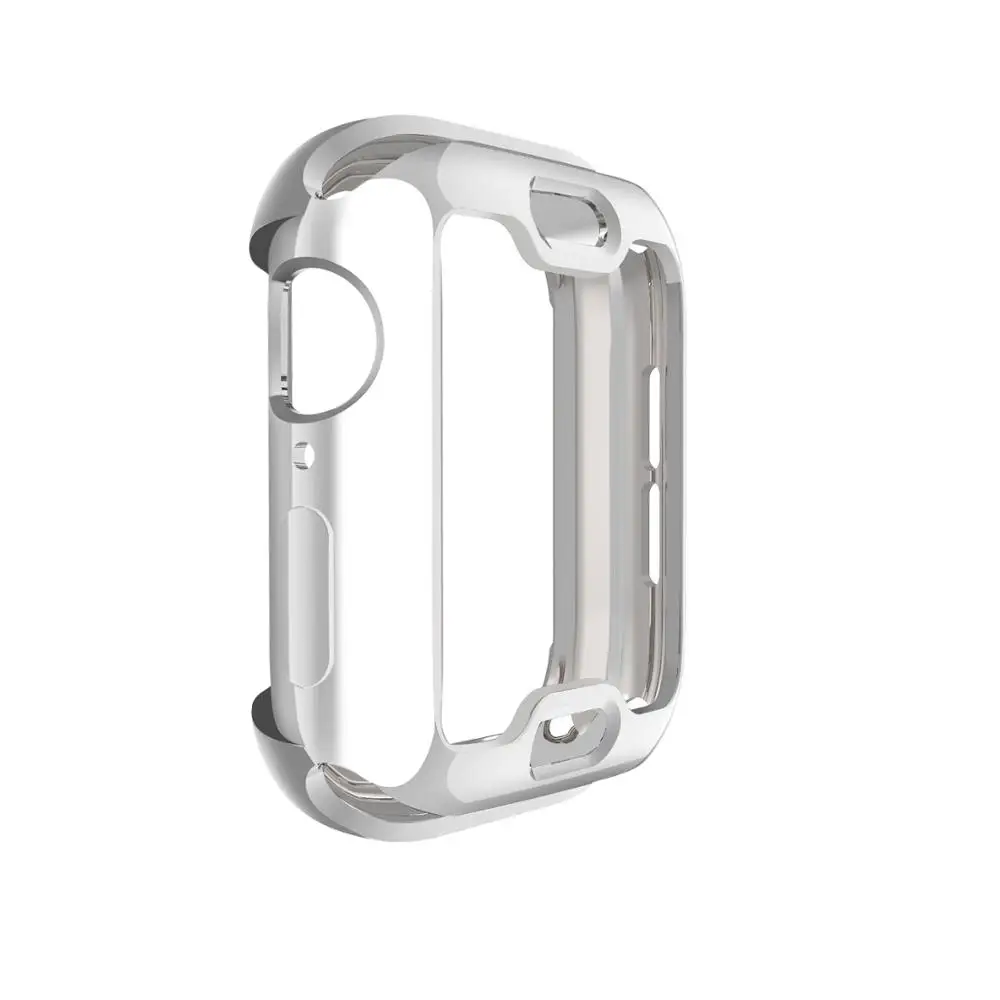 Чехол для Apple watch band Apple Watch 4 Чехол 44 мм 40 мм iWatch TPU бампер защитный бампер Защитная оболочка часы аксессуары - Цвет: silver