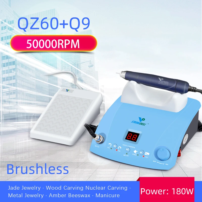 Free delivery 50000rpm dental laboratory microcomputers jewelry jade polished brushless handpiece speed scooter QZ60+Q9 2