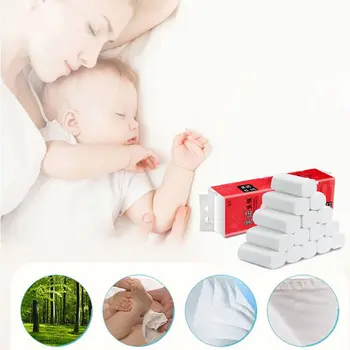 

12Rolls Paper , Bathroom Household 4 Layers Bath Toilet Paper White Smooth Soft