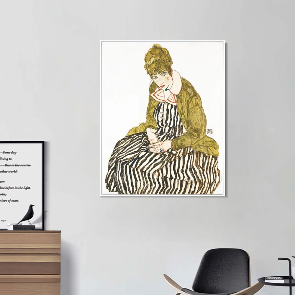 

Framed Canvas Series#14 By Egon Schiele Oil Painting on Canvas and Prints Wall Art Picture For Living Room Cuadros