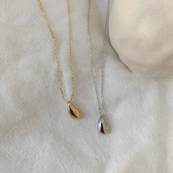 

Minimalist Gold Silver Color Small Water Drop Dot Choker Necklace for Women Chic Simple Clavicle Chocker Jewelry