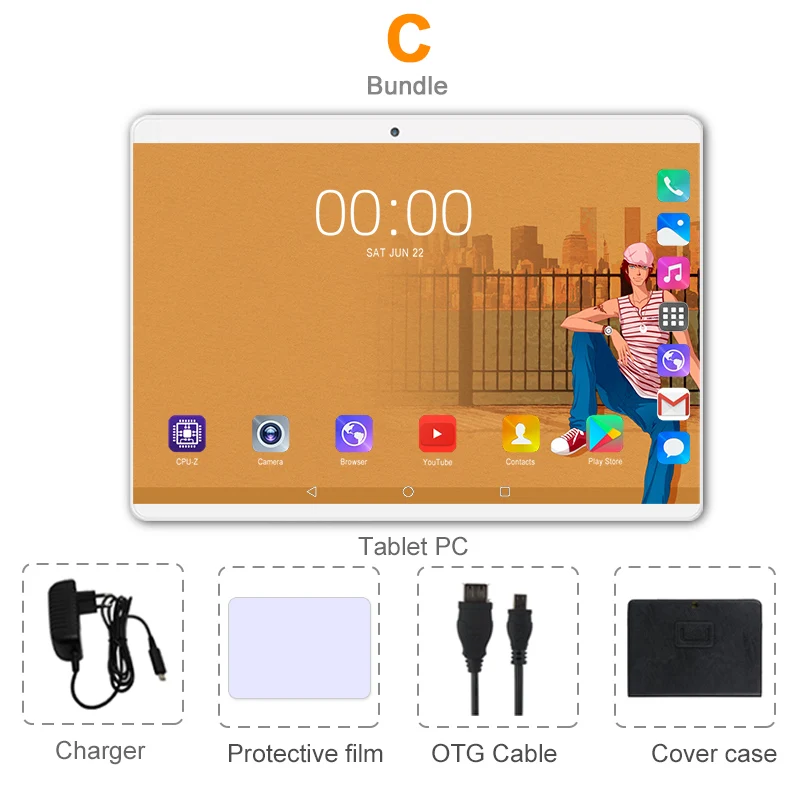 Быстрая Android 8,0 планшет PC Pad 10 дюймов ips 8 Core 6 Гб ram 64 Гб rom Две sim-карты телефонные звонки планшеты 10," фаблет - Комплект: Комплект 3