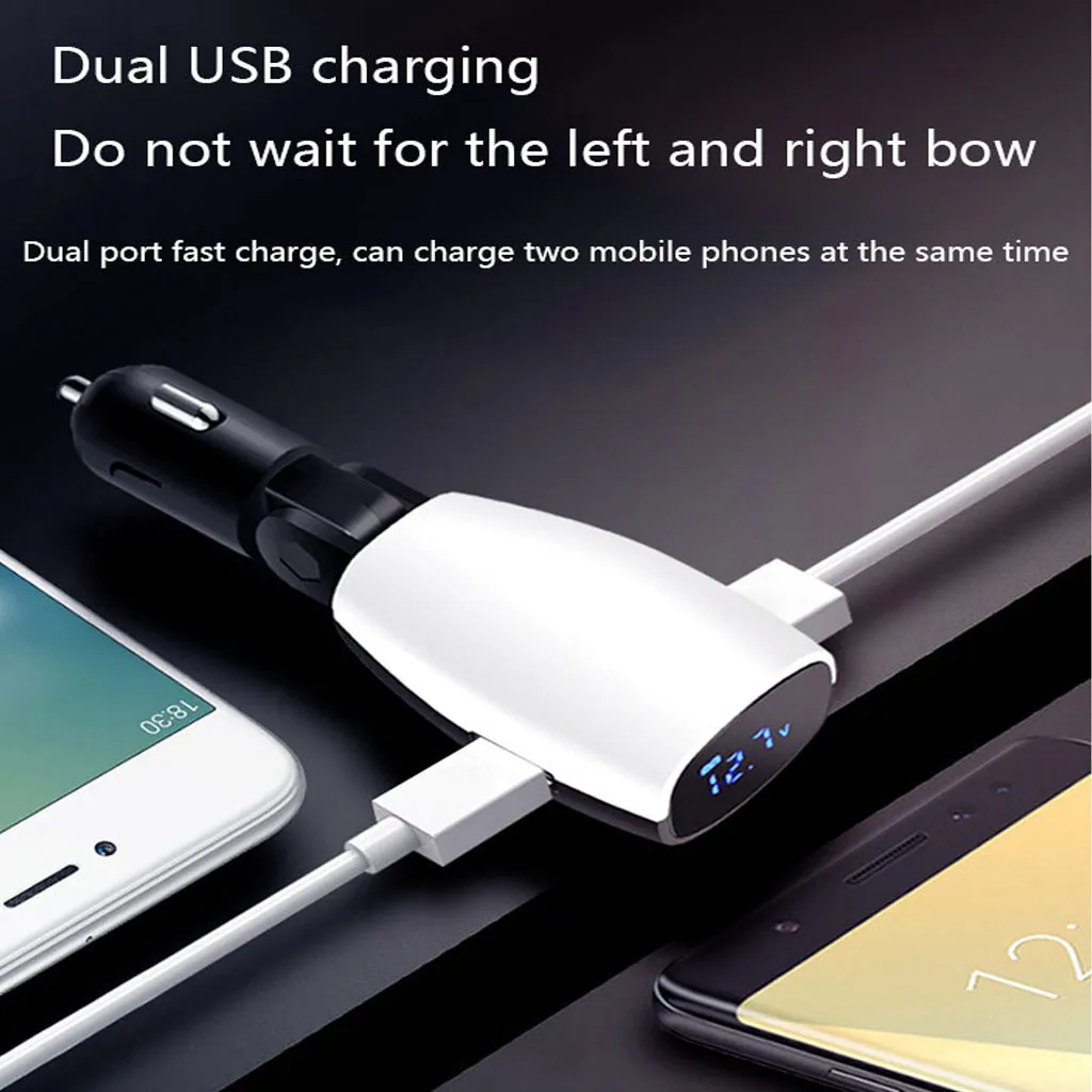 1A/2.1A автомобиля Мини Быстрый Зарядное устройство 2-Порты и разъёмы USB зарядное устройство для быстрой зарядки автомобиля и eu-разъемом Аксессуары# LR25