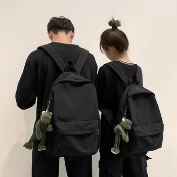 

Simple Style Women Solid Color Cloth Backpack Teenagers All-match Dapper College Bag Unisex Casual Outgoing Bags Mochila DF633