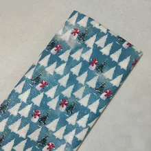 Толстая Блестящая серебряная штамповка, блестящая Рождественская елка, снеговик, хлопковая ткань с принтом 50x105 см, пэчворк, сделай сам, шитье, домашний декор