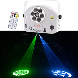 Gobo 4 en 1 à LED avec télécommande, stroboscope avec des motifs au Laser en œil d'abeille, effet d'éclairage de scène DMX, DJ, Disco, fête, danse, décor de vacances 