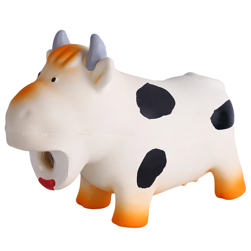 White Пищащая корова, игрушки для собак, жевательные Игрушки для маленьких и больших укус собаки, устойчивая собака, интерактивный писк, щенок, игрушка для собак, товары для домашних животных - Цвет: White