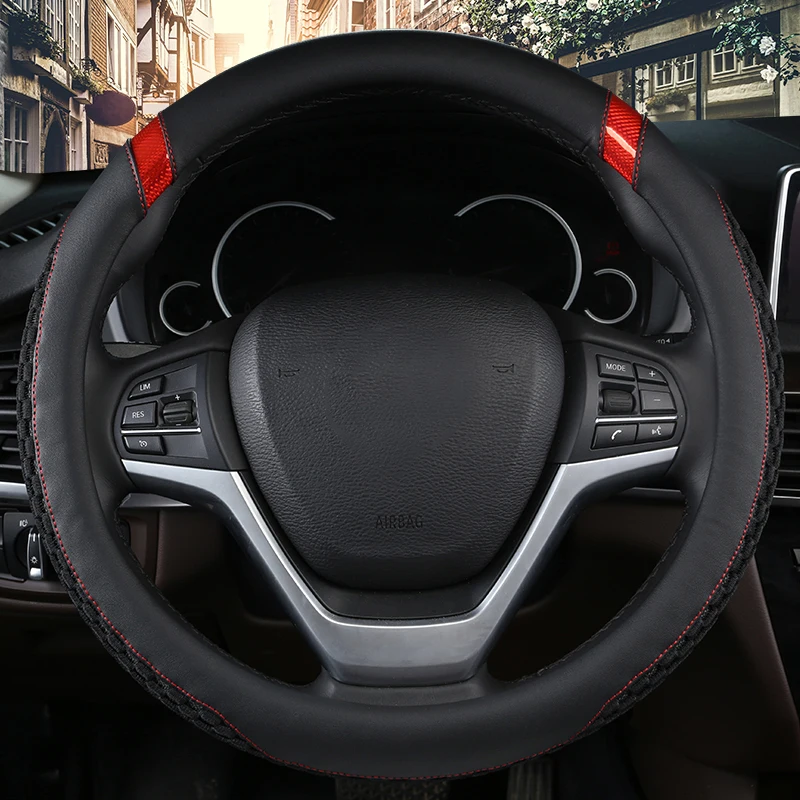 DUKEAUTO ice silk Противоскользящий автомобильный аксессуар 38-40 см диаметр крышки рулевого колеса для lada pruis polo golf