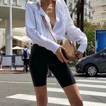 

2020 High Street High Waist Knee length Denim Riding Pants For Woman Vintage Skinny Jeans Sexy Summer Casual Jeans Black White