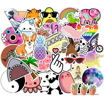 

50PCS Summer Stickers Pack Cute Girl Anime Sticker For Children On The Laptop Fridge Phone Skateboard Suitcase Notebook Sticker