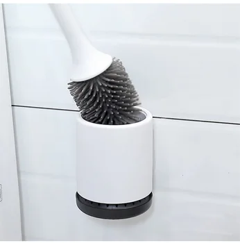 

Silicone TPR Toilet Brush and Holder Quick Drain Cleaning Brush Tools for Toilet Household WC Bathroom Accessories Sets