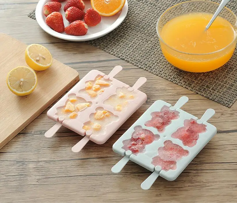 Поднос кубика льда ванны форма для мороженого Кухня инструменты стильная футболка с изображением персонажей видеоигр форма для изготовления мороженого 4 медведь шаблон силиконовой формы