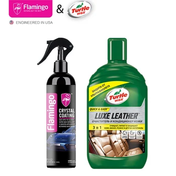 

500ml Car Leather Cleaner Liquid Leather Car Dry Cleaning Tools With 250ml Ceramic Coating Wax