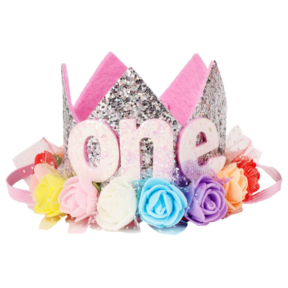 1pc Happy Birthday Party Hats Decor Cap Hat Princess Crown 1st 2nd 3rd Year Old Number Baby Kids Hair Accessory Birthday Toys