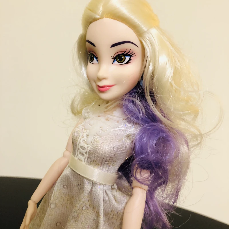 28 см оригинальные белые волосы для девочек, маленькая принцесса, синие волосы, куклы Evie, красивая кукла, рождественский подарок