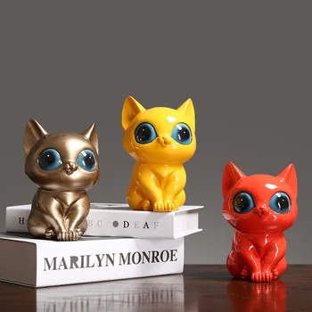 

Resin Maneki Neko Craftwork Home Decorations Creative Simulation Q Version Cats Figurines For Living Room Entryway Ornaments Kids Gift Toy X3065