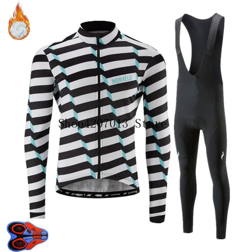 Pro Team MORVLEO Велоспорт Джерси 9D Bib набор MTB Униформа Мужская одежда для велосепидистов Зимняя Теплая Флисовая велосипедная Одежда для велоспорта