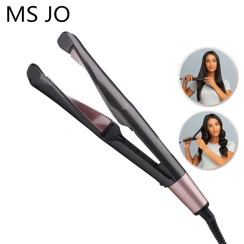 

Professional Electric Straightening Iron&Curling Iron Hair Curler 2 in 1 Hair Straightener Flat Irons Ceramic Styling Tools
