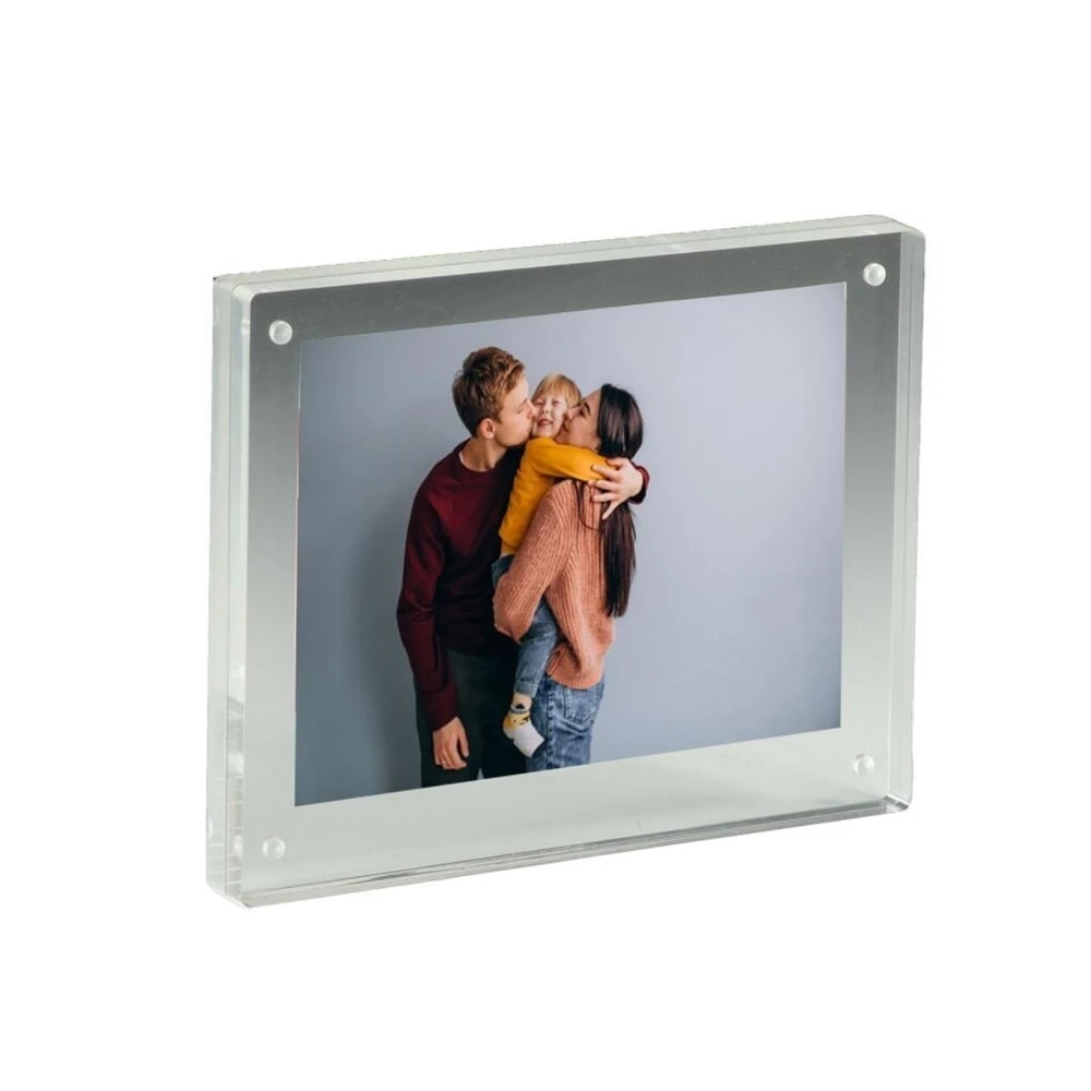 A5 Magnetic Picture Frame For Tabletop, Double Sided Box - Clear Acrylic