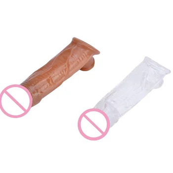 Male Dildos Condom Delay Ejaculation Reusable Penis Sleeve Male Enlargement Dick Extender Sex Toys for Men Enhancer Penis Ring 6