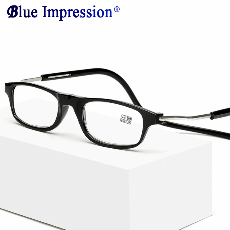 Hot Selling Myopic eyes Magnet Reading glasses for Men Women presbyopia glasses can hang neck folding Magnetic Reading glasses