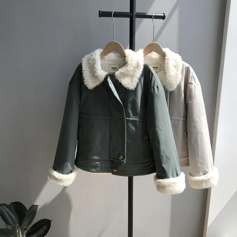 2019 Korean Winter New Coat Pure Color Thickened Short Cotton Jacket Lamb Wool Bread Clothes Women Mujer Invierno Parka YL500 |