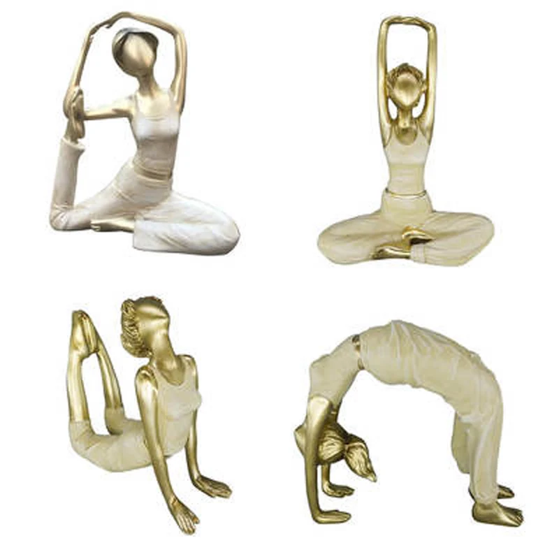 Yoga Pose Figurine, Lady Girl Figure, Creative Abstract Art, Meditation Statue, Home Bookshelf, TV Cabinet Decor, Ornament