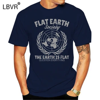 

Flat Earth Society T-Shirt2018 New 100% Cotton T-Shirts Men T Shirt Clothing Plus Size Tees