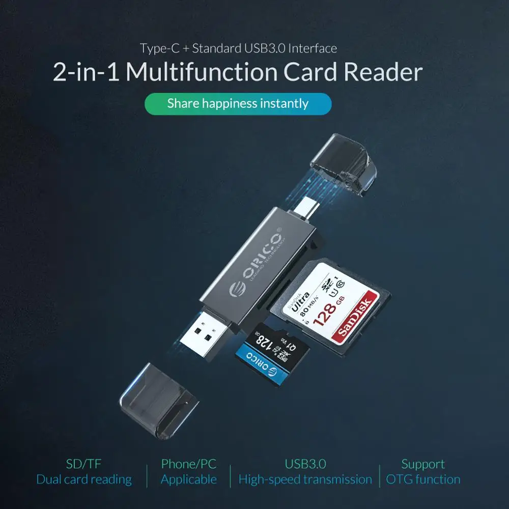 Картридер ORICO USB 3 0 для SD и TF карт 5 Гбит/с|card reader|tf card readercard reader |