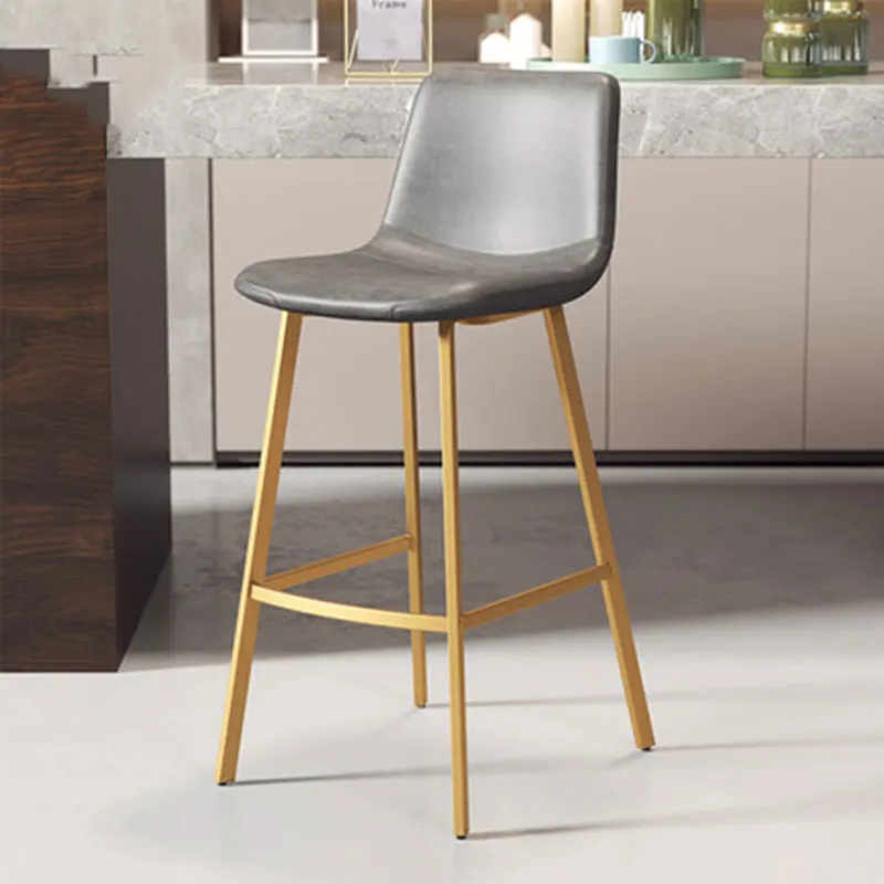 Нордический барный стул стойка для ресторана с высокими табуретами для отдыха спинка два сидя высокие разные цвета - Цвет: Gold and Grey 75