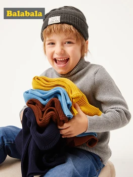 

Balabala Children's sweater boys autumn baby autumn children's wear 2019 winter new high collar sweater