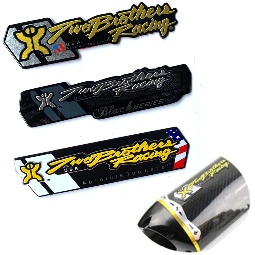 Motorcycle Exhaust Pipes Decal Sticker 3D Heat-resistant Muffler Decals Two Brothers Racing Sticker For Honda Yamaha Kawasaki