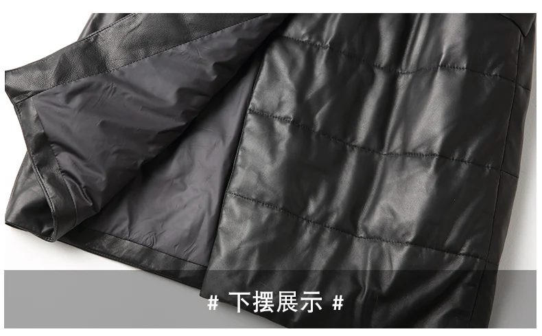 Long Genuine Leather Jacket Women Winter Sheepskin Coat White Duck Down Jacket Luxury Coats and Jackets Women M380C KJ3396