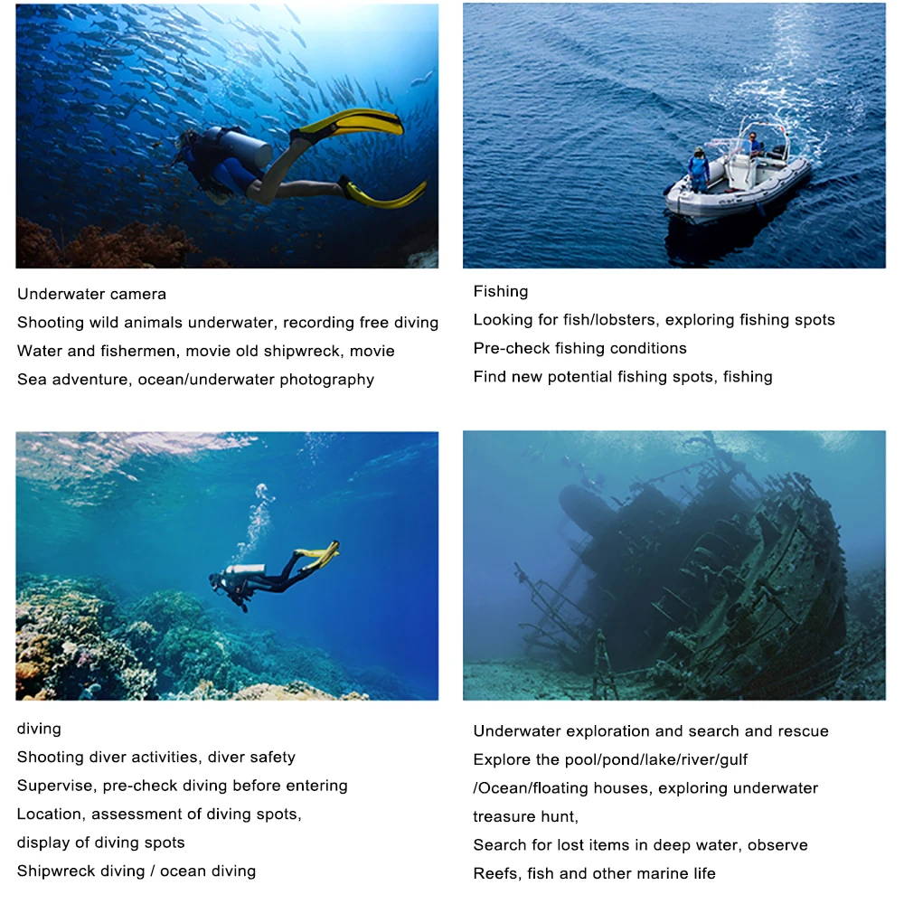 Подводный беспилотный робот Geneinno Titan Inteligence Undersea Detection широкоугольный FOV 360 ° спасательный 160 ° Движение 4K камера T1 RC