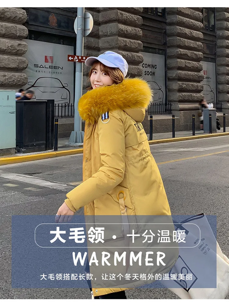 Хлопковая стеганая одежда женская зимняя мода стиль Hope yi dai наклейки Карман Пальто Повседневное средней длины Мода хлопок Co