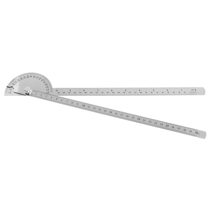 

180 Degree Adjustable Protractor Stainless Steel Angle Ruler Measuring Tool
