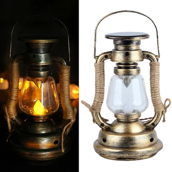 

Hanging Home Waterproof Solar Lamp Multifunctional Outdoor Vintage Candle Light Induction Decorations Warm White Garden Led