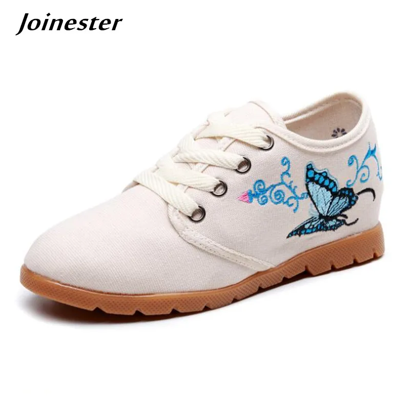 embroidered canvas shoes