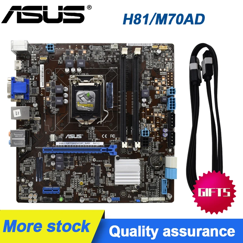マザーボードasus h81/m70ad/dp_mb ddr3 16g atx,intel h81マザーボード,1150