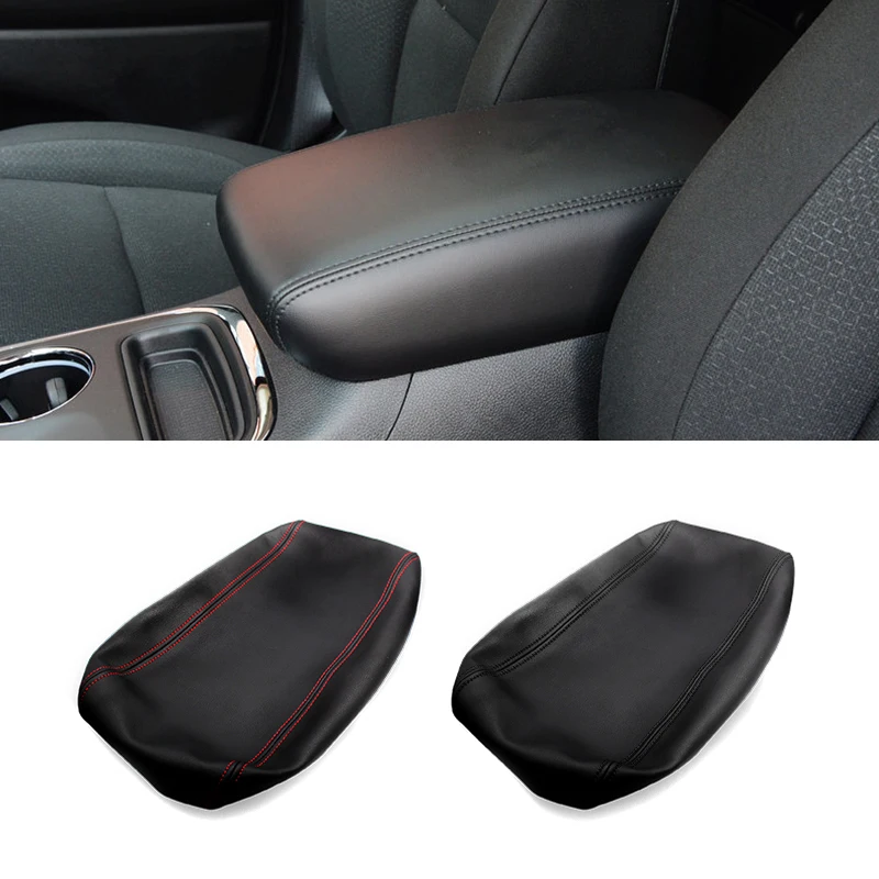 Dodge Durango Center Console Armrest Cover - Leather Lid Protector With Black Stitches (2011-2020 Models)