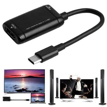 

USB-C Type C to HDMI Adapter USB 3.1 Cable For MHL Android Phone Tablet Black