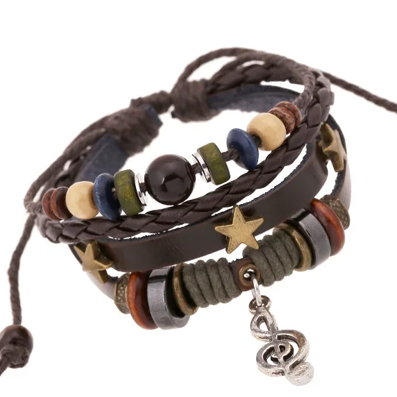 Винтажные музыкальные кожаные браслеты для женщин мужской браслет Pulseras Mujer Braslet
