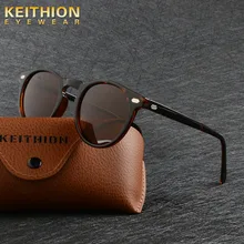 KEITHION бренд TR90 легкие Черепаховые коричневые очки для мужчин и женщин классический винтажный Ретро Поляризованные солнцезащитные очки круглые солнцезащитные очки