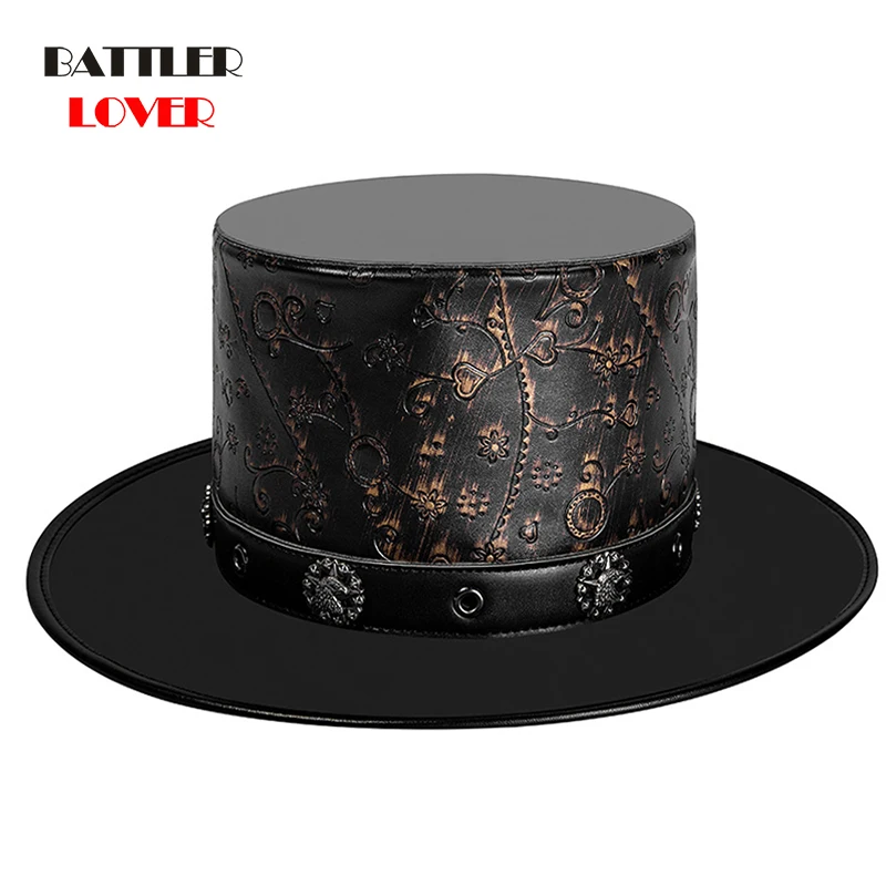 Steampunk Retro Hats Carnival Cosplay Bowler Gear Eagle Decor Party Vintage Caps for Halloween Brown Round Top Hat For Men Women