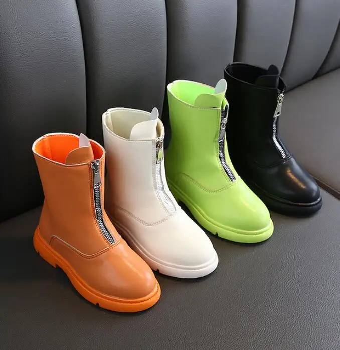 

2019 New Winter Children Shoes PU Leather Waterproof Martin Boots Kids Snow Boots Brand Girls Boys Rubber Boots Fashion Sneakers