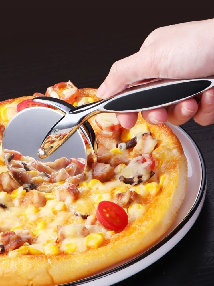 Pizza Cutter Stainless Steel Pizza Knife Cake Bread Pies Round Knife Pastry Pasta Dough