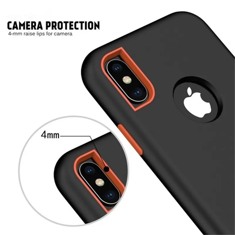 3 in 1 Heavy Duty Armor Shockproof 360 full Protect Case For iPhone X XS MAX XR 8 7 6 6S Plus Hybrid TPU Silicone+ Rubber Case