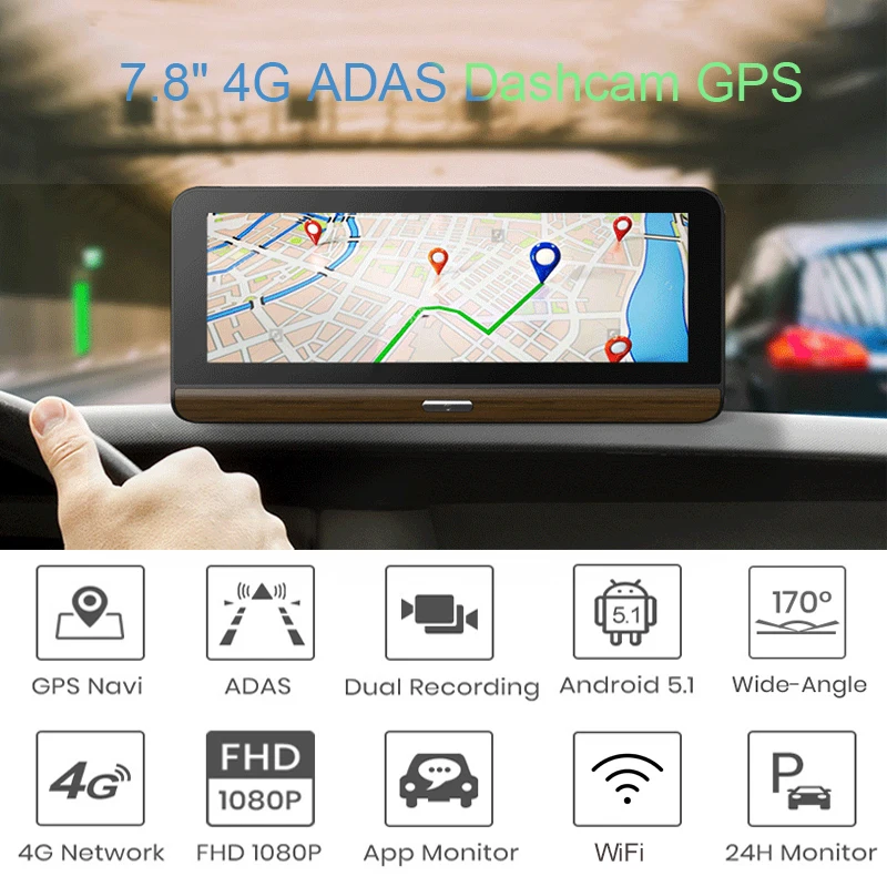 Anfilite E31 Pro 4G Автомобильная камера gps 7," Android 5,1 Автомобильные видеорегистраторы gps навигация видеорегистратор парковки мониторинг грузовика gps навигатор