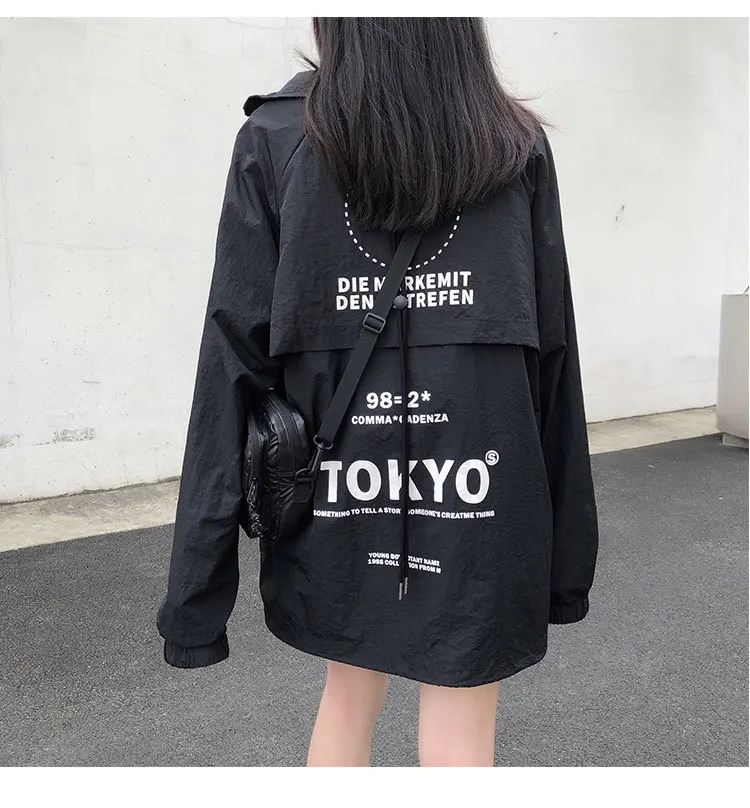 Пальто с принтом для фотосессии в Корейском стиле Ulzzang Cool Girly Series Apathy Dark